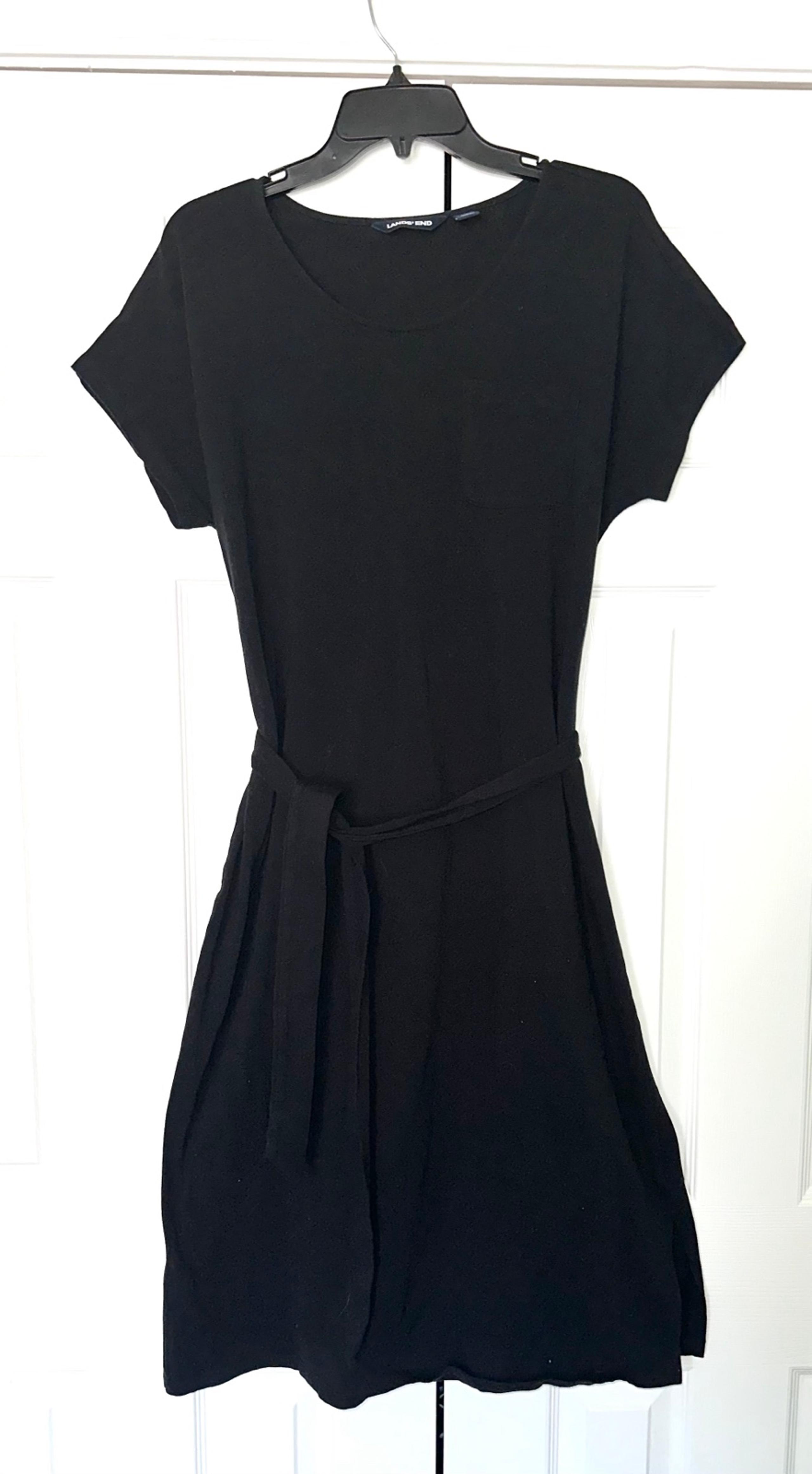 Lands End stretchy belted scoop neck casual tshirt dress Sz M (10-12)