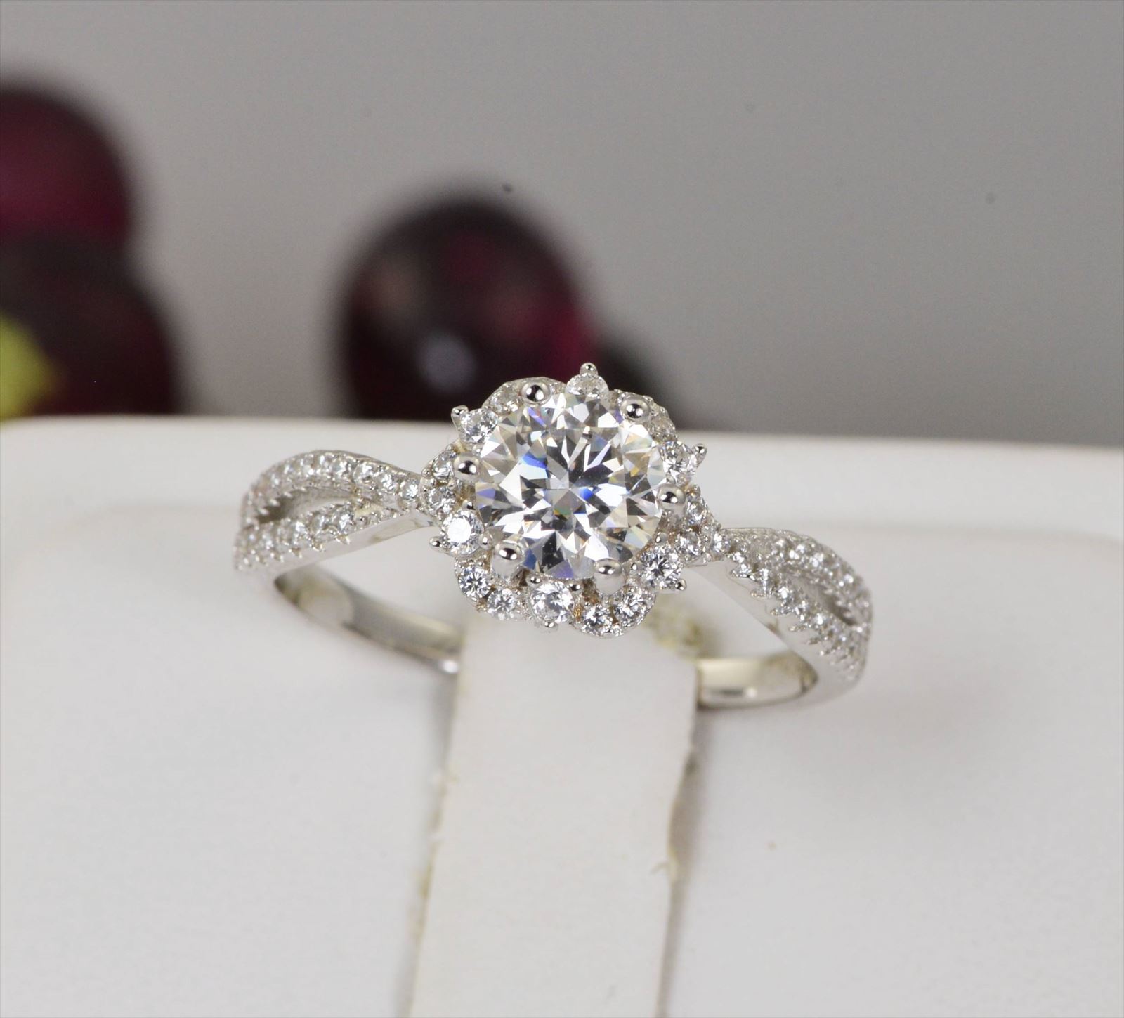 GRA Certified Moissanite Diamond 1.0ct Engagement Ring sz 8 #19