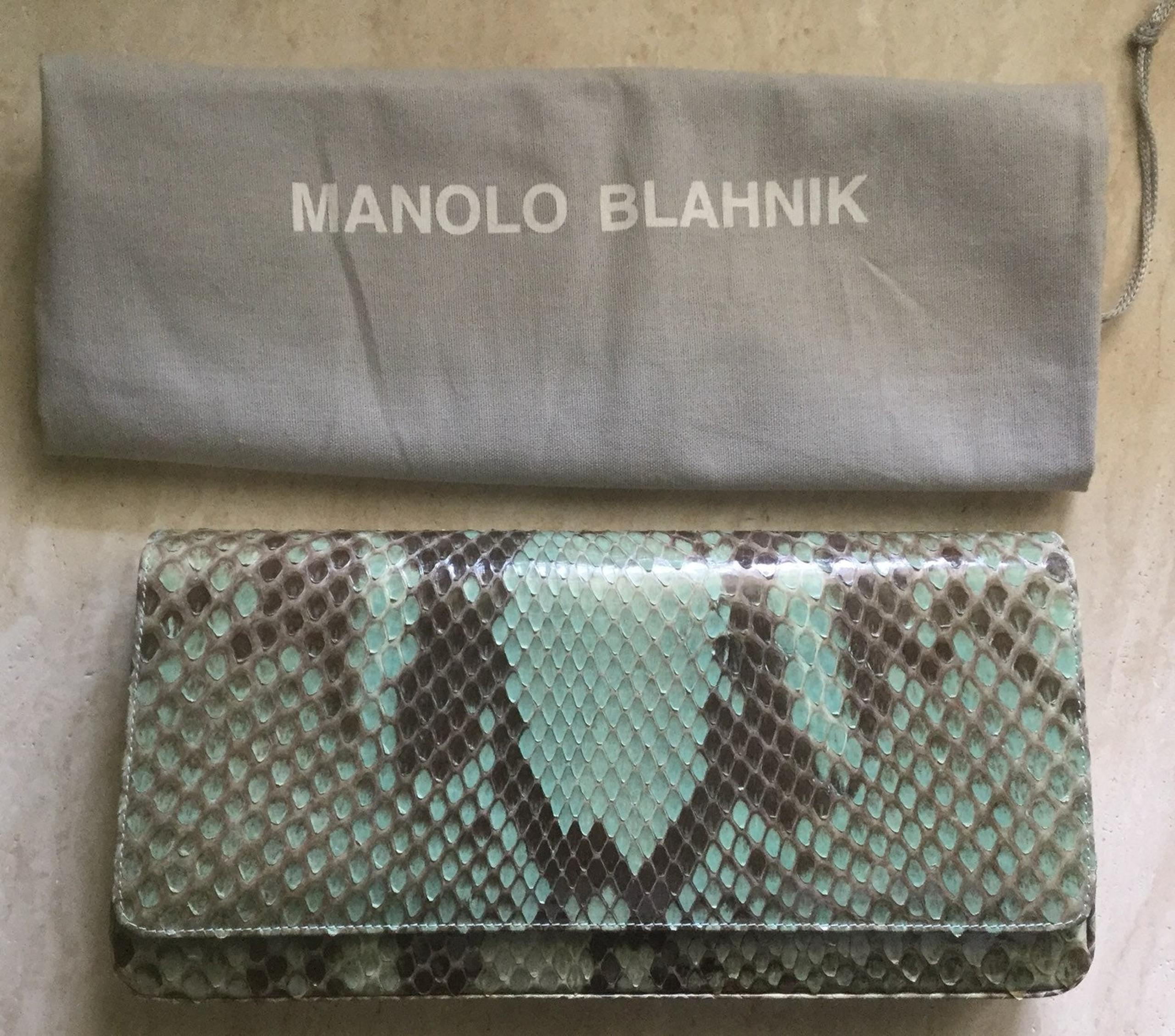 Manolo Blahnik women python clutch