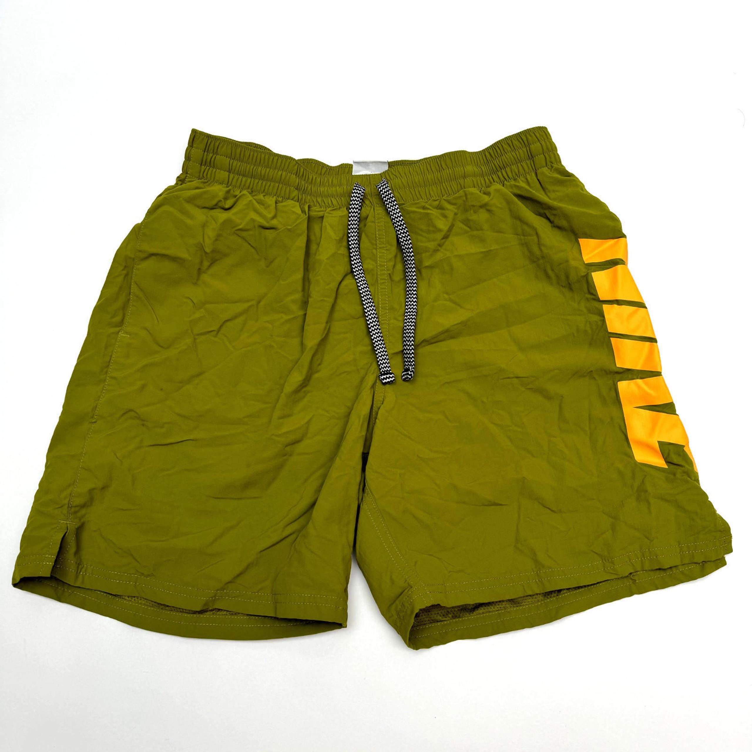 Logo Shift Mens Green Medium 7" Drawstring Active Sports Shorts Athletic - Nike