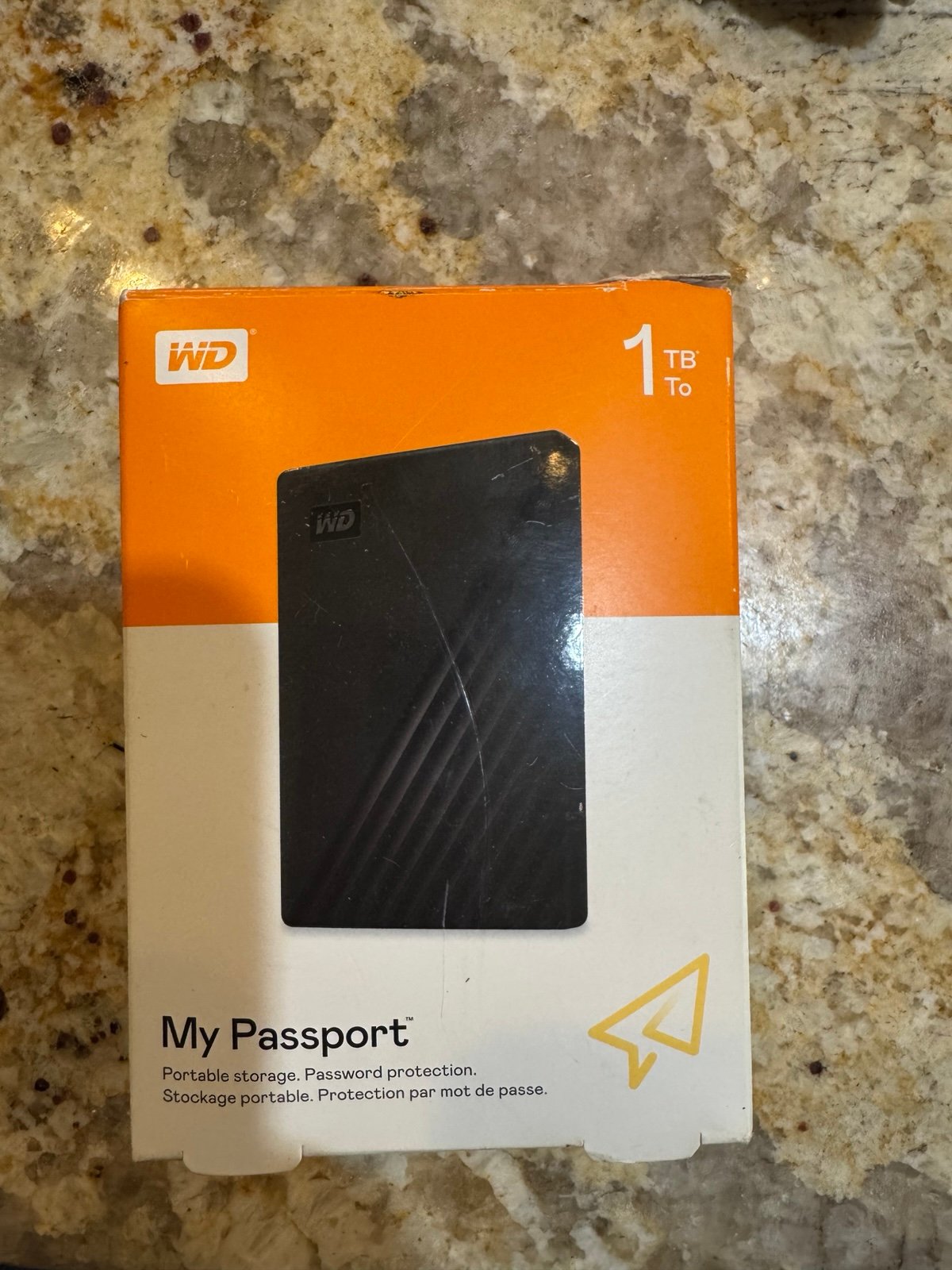 WD 1TB My Passport, Portable External Hard Drive, backup software, password