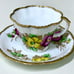 Vintage Salisbury PANSY Gold Trim Floral Teacup and Saucer Set 1878 Antique
