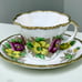 Vintage Salisbury PANSY Gold Trim Floral Teacup and Saucer Set 1878 Antique