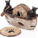 Bear Coasters Set of 6 Full Size Rustic Coasters in Handmade Canoe with Adorable