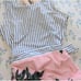 Albion Island Fever One Piece Swimsuit XL Pink Blue Floral Striped Monokini