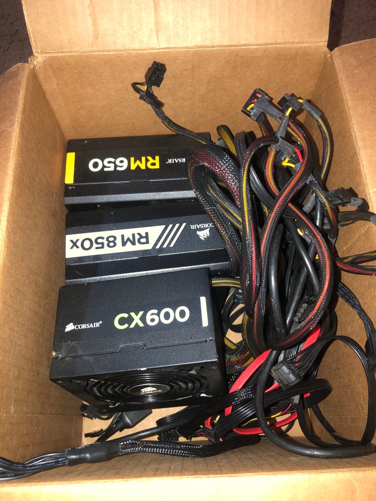 Lot of Corsair Power Supplies RM650/RM850x/CX600 AS IS