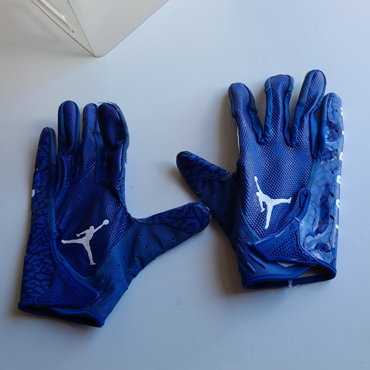 Nike Jordan Fly Lock Receiver Football Gloves, Men's XL Blue
