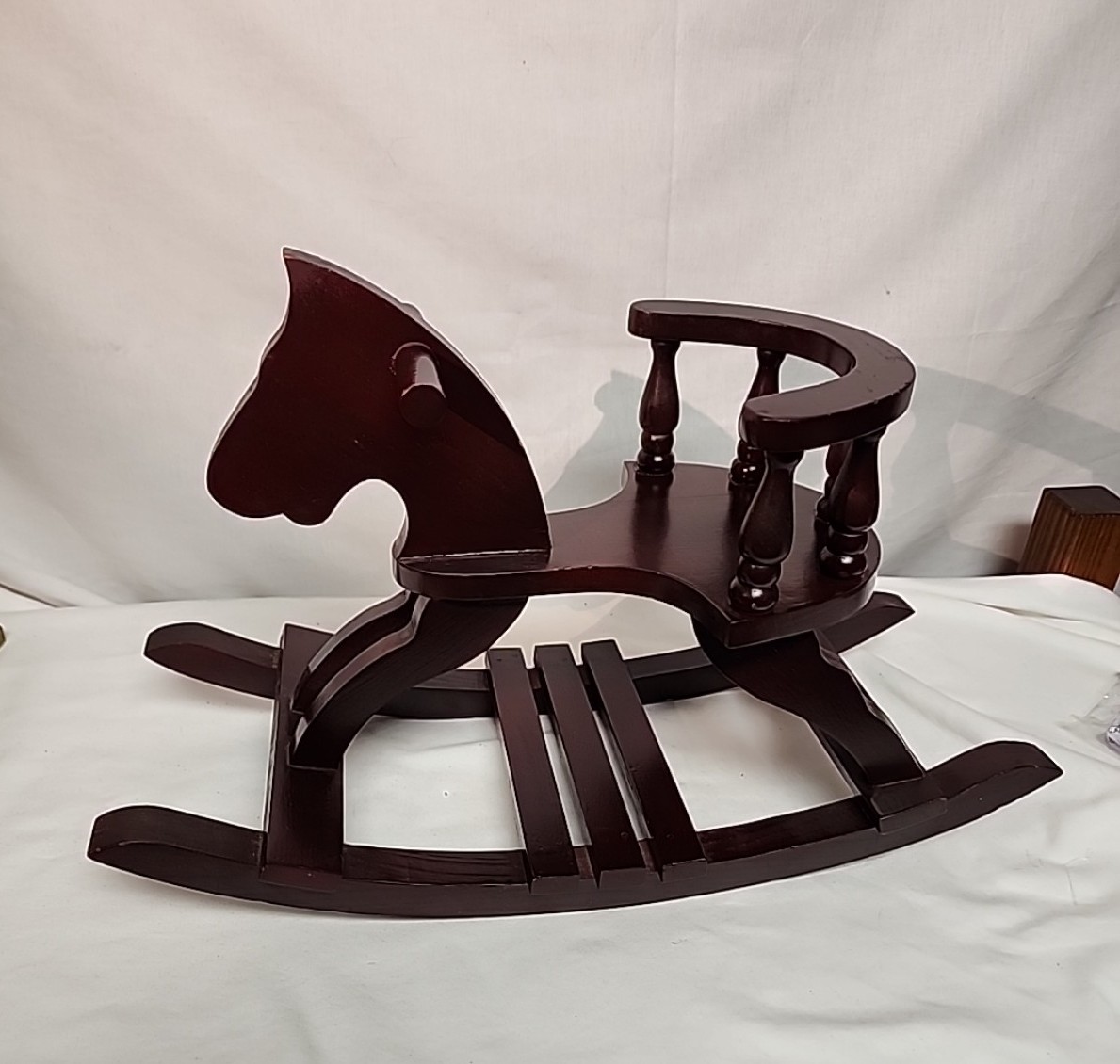Vintage Rustic Handcrafted Solid Wood Small Rocking Horse