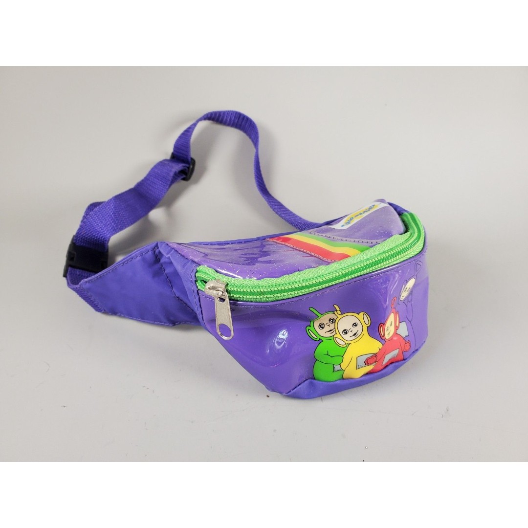 Vintage 1997 Kids Teletubbies Purple Glitter Fanny Waist Pack