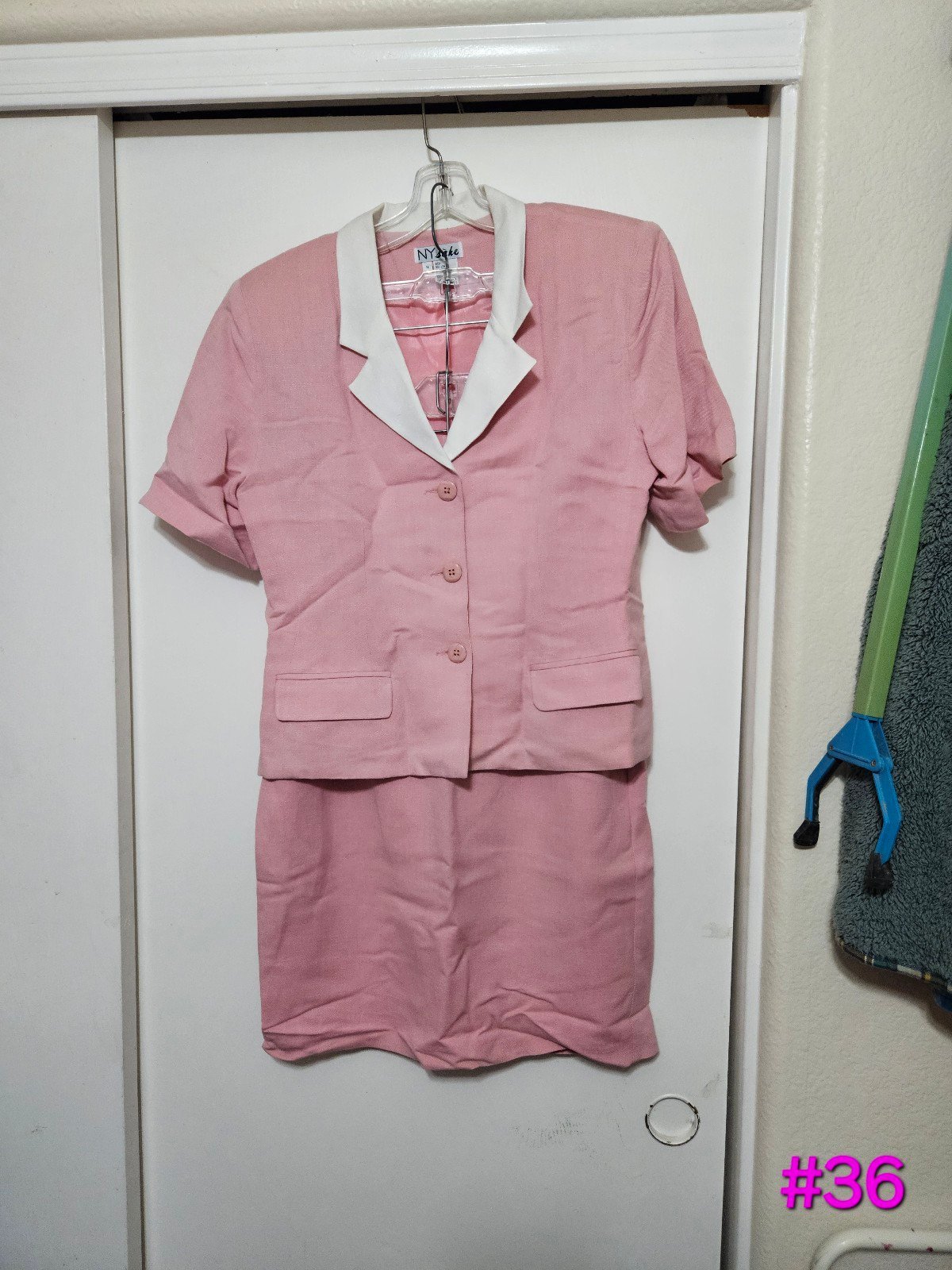 Vintage NY Sake Pink Blazer & Skirt Suit Set