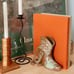 Pair of pottery denim vases/bookends