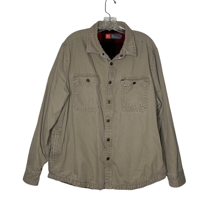 THE AMERICAN OUTDOORSMAN Beige Jacket Shacket Cotton Canvas Fleece Lined Size XL