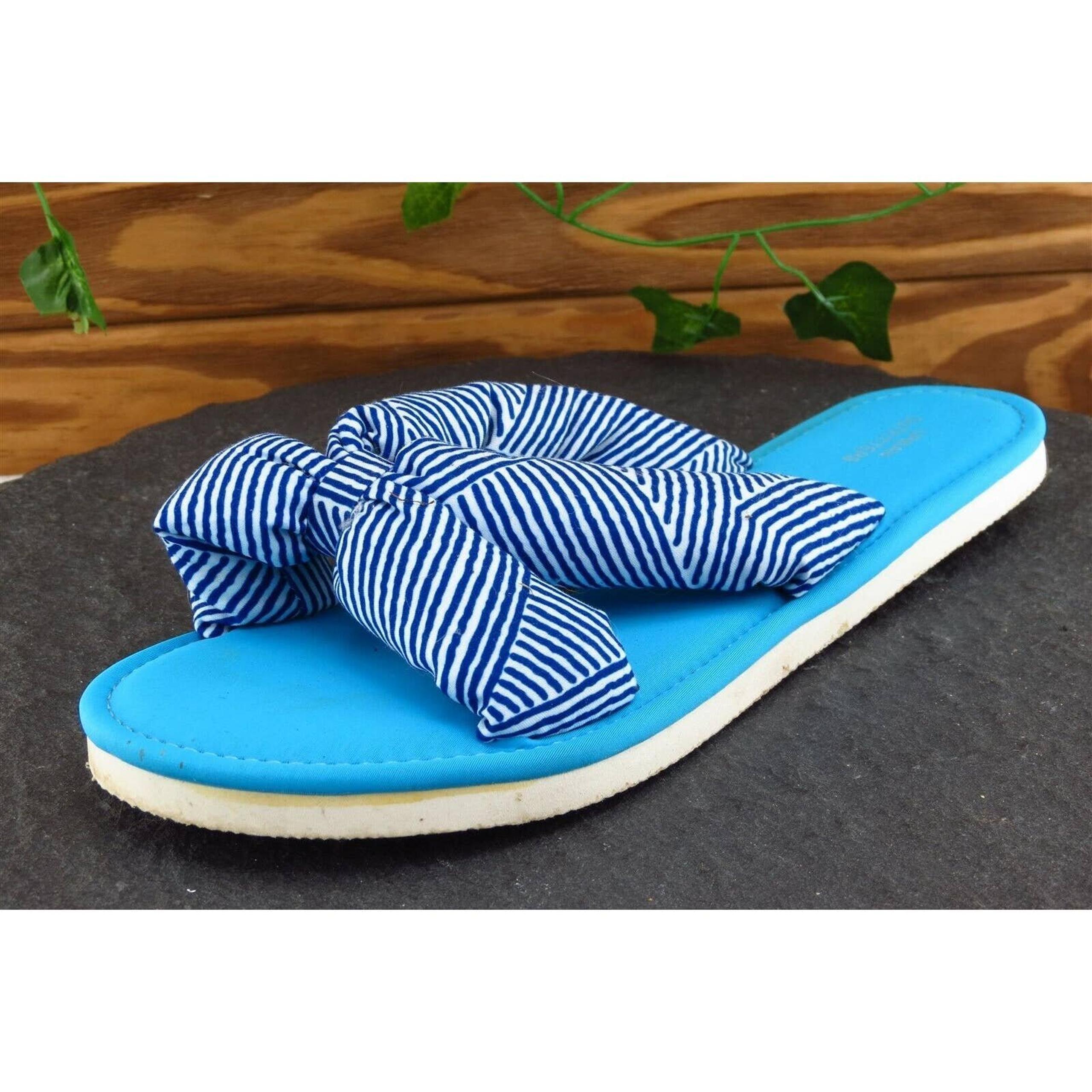 Urban Outfitters Sz 9 M Blue Flip Flop Fabric Women Sandals