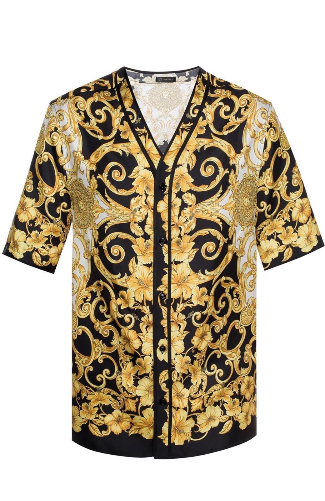 VERSACE PATTERNED SHIRT WITH SHORT SLEEVES