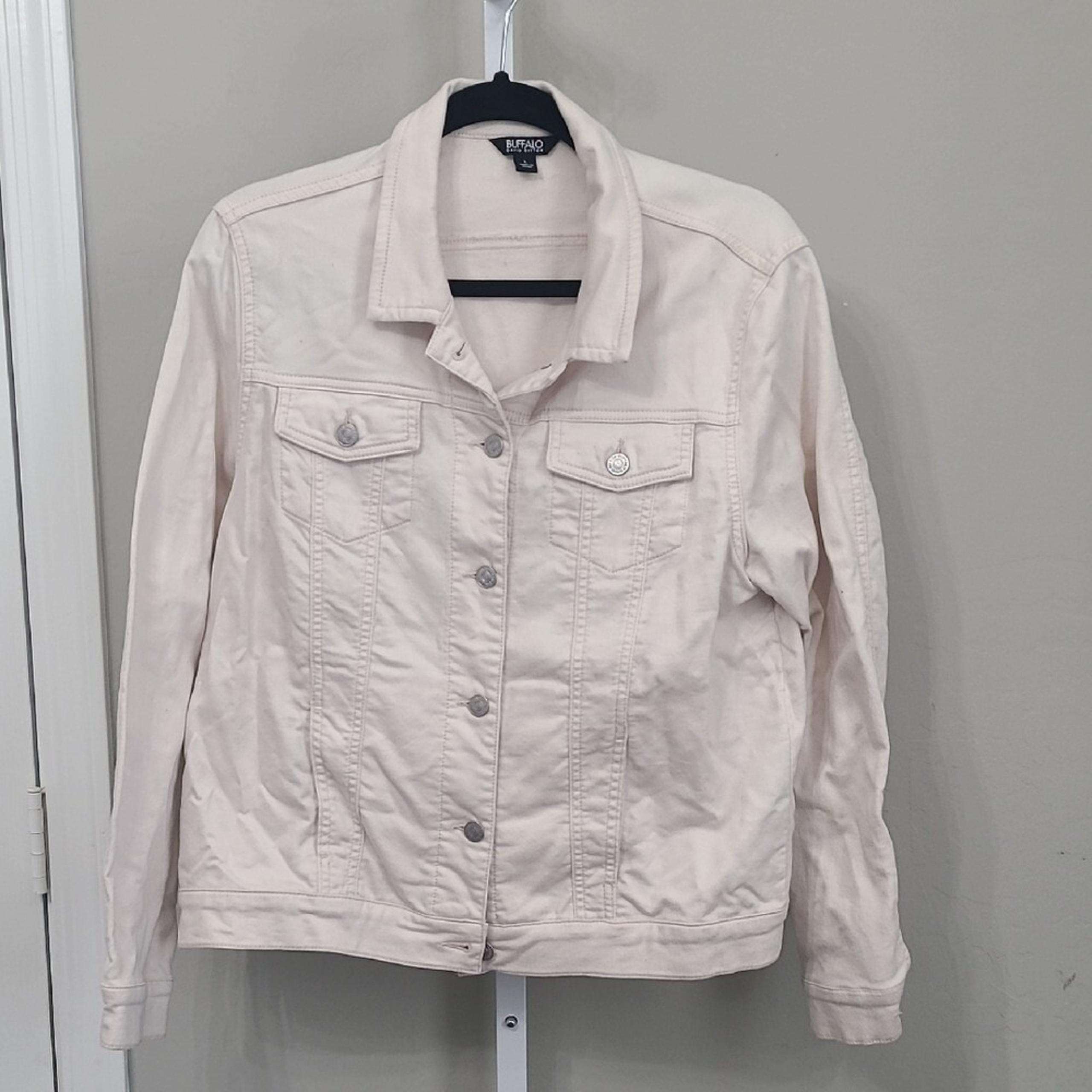 Buffalo David Bitton Cream Jean Jacket Classic Design Light Pink Size L Woman