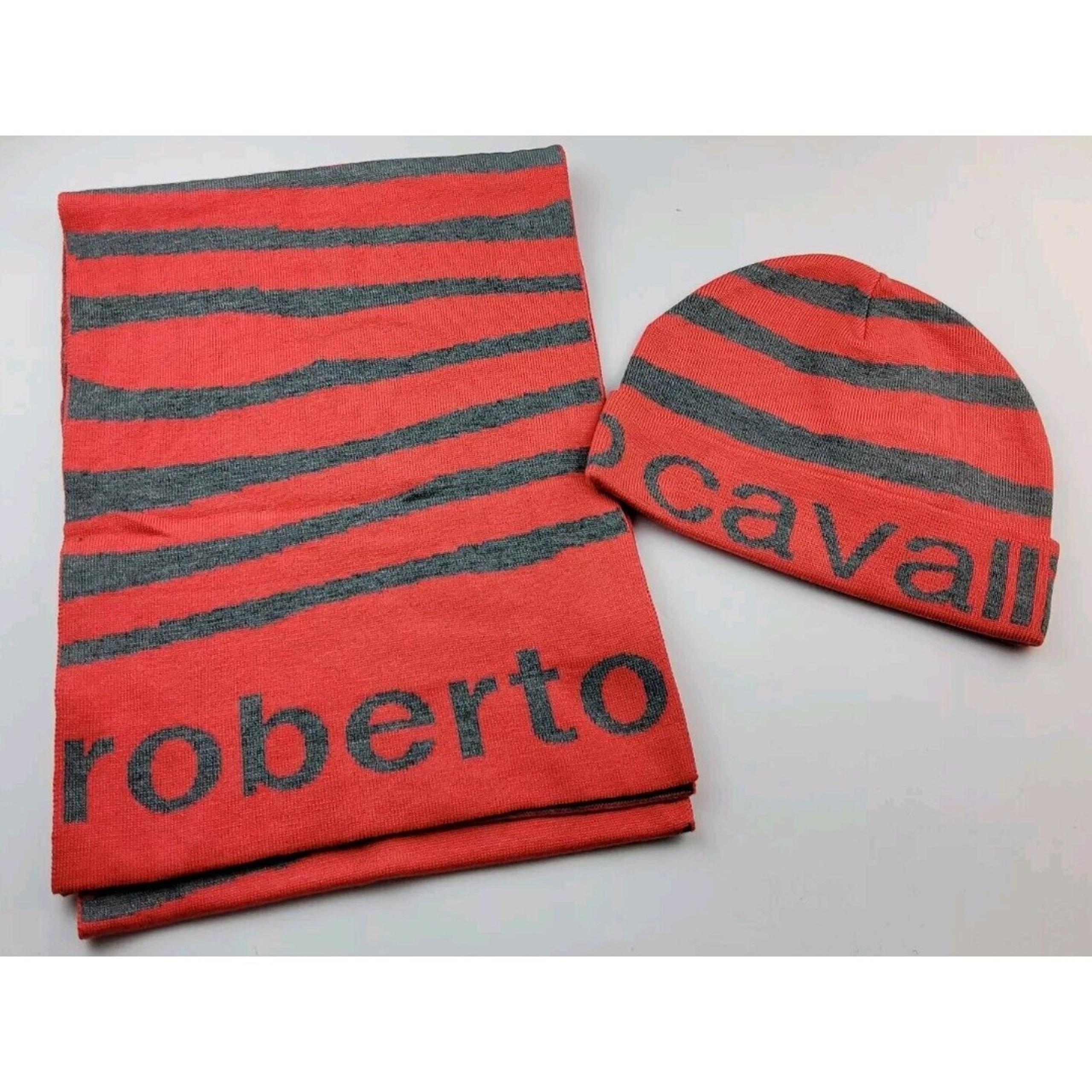 Roberto Cavalli Knit Hat Beanie & Scarf Set