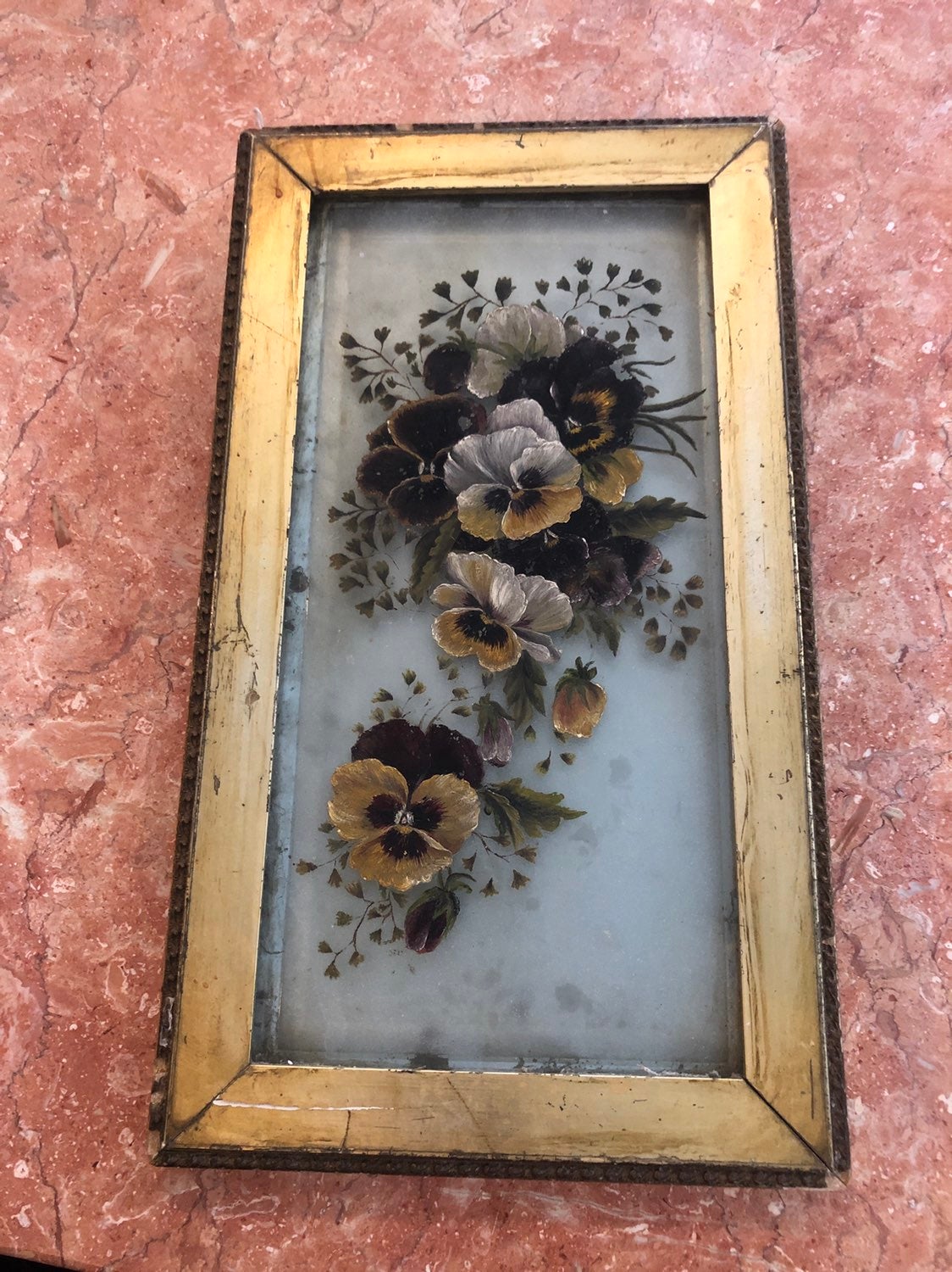 Floral Gold Trim Painting On Resin