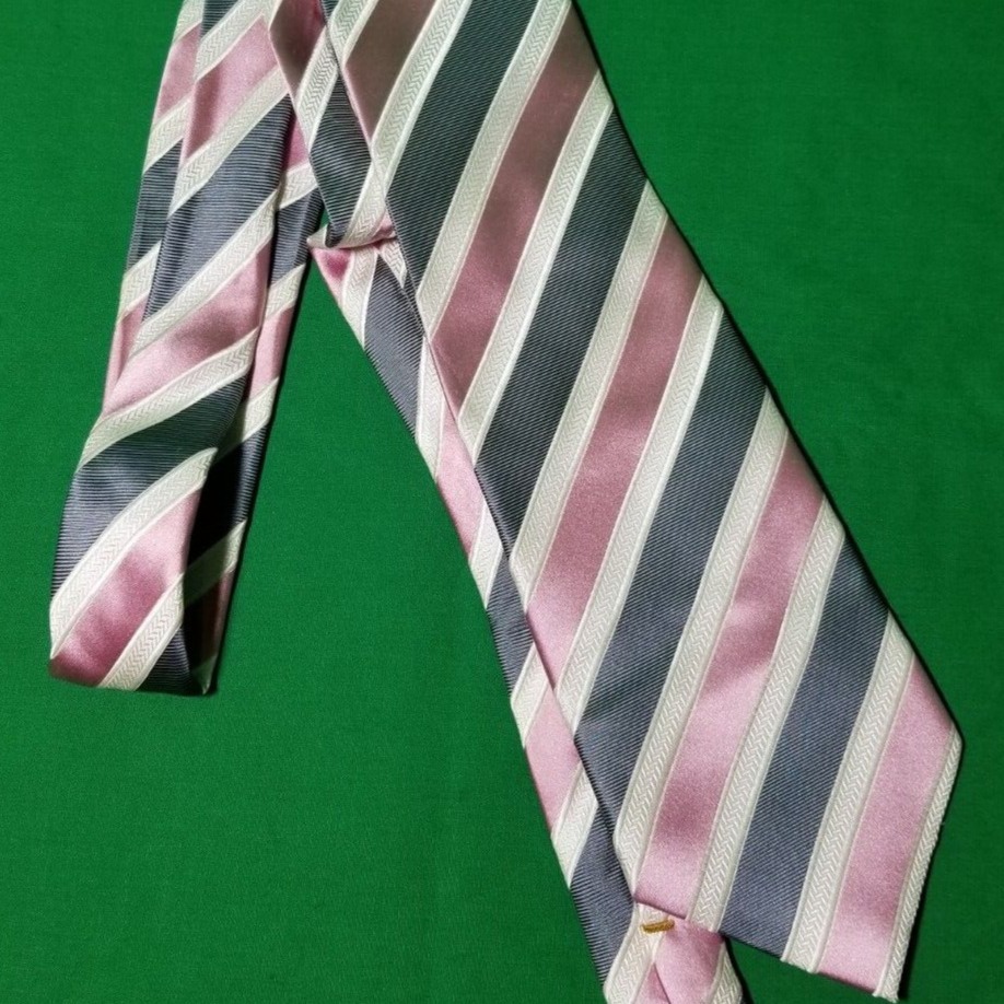 Donald J. Trump Pink Striped 100% Silk Tie/MAGA/Crest /45th and 47th President