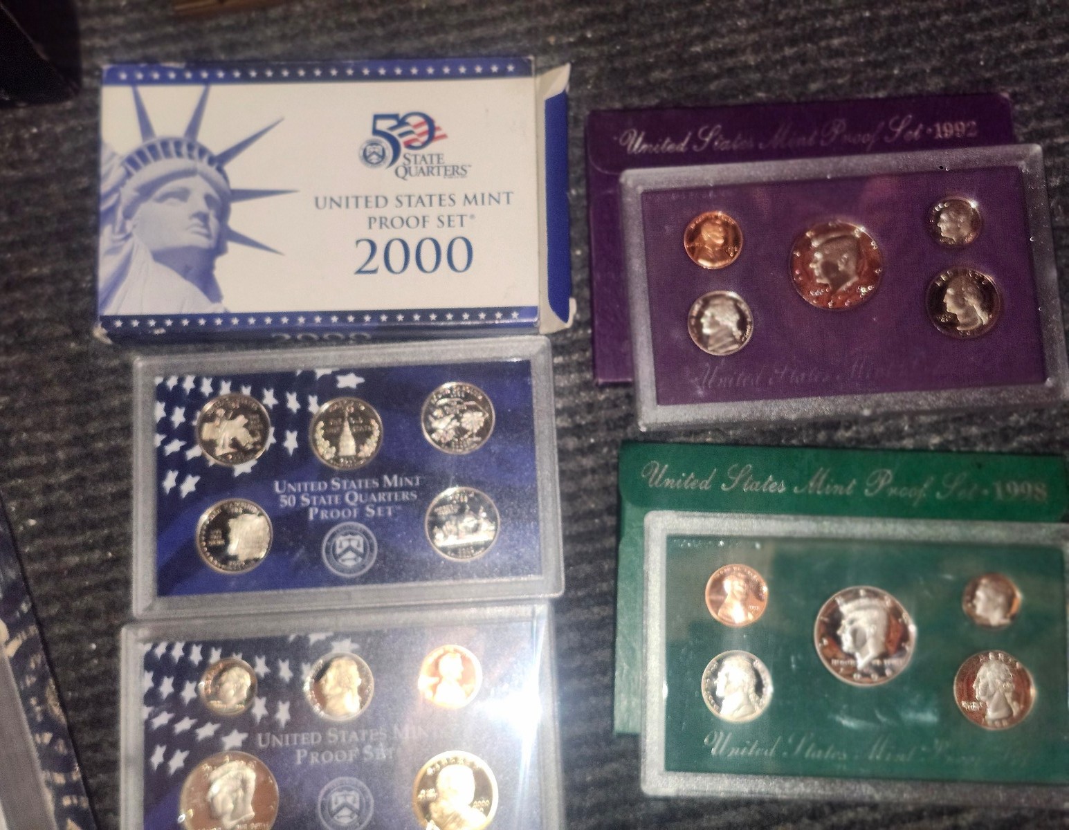 3 proof sets 1992,1998,2000.
