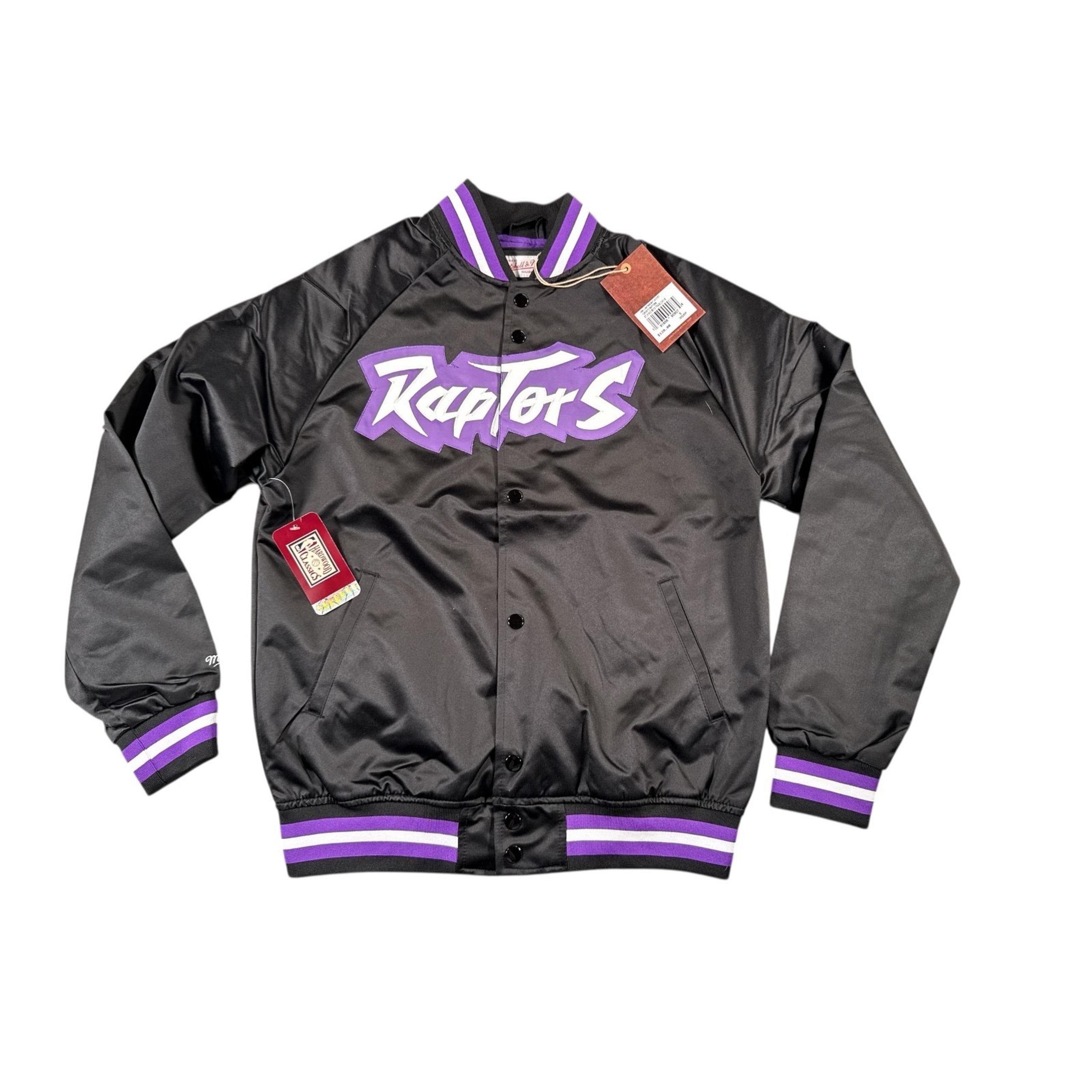 Mitchell & Ness NBA Toronto Raptors Satin Jacket Mens Small Black Lightweight