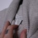 OATS CASHMERE Aran Sweater Gray Turtle Neck Stretch Knit Pullover Women's M