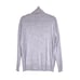 OATS CASHMERE Aran Sweater Gray Turtle Neck Stretch Knit Pullover Women's M