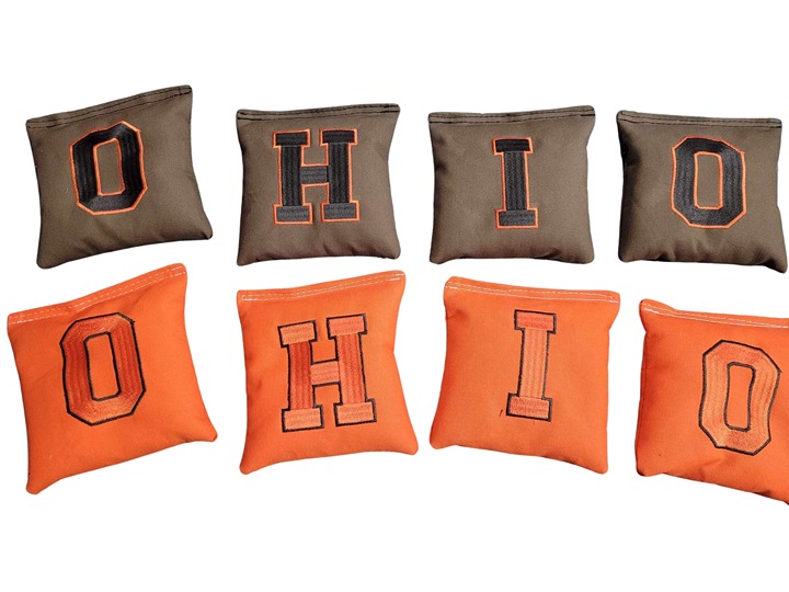 Brown and Orange Ohio Cornhole Bags