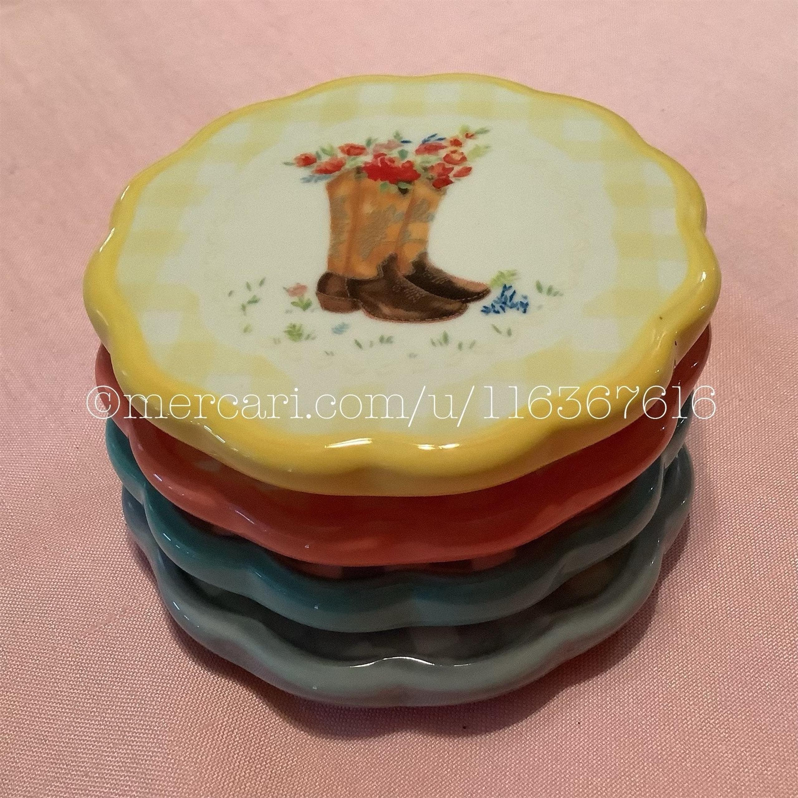 Pioneer Woman Gingham Novelty Coasters Set