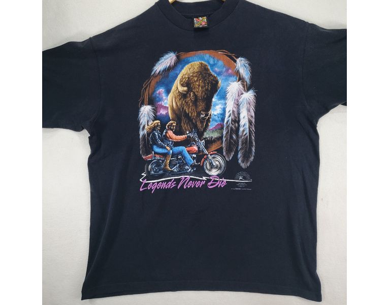 Vintage 3D Emblem Sturgis 1993 Easyriders Legends Never Die T-Shirt Men's Size X