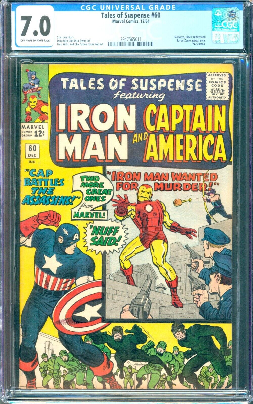 Tales of Suspense #60 (1964) CGC 7.0 -- O/w to white pgs; Hawkeye & Black Widow