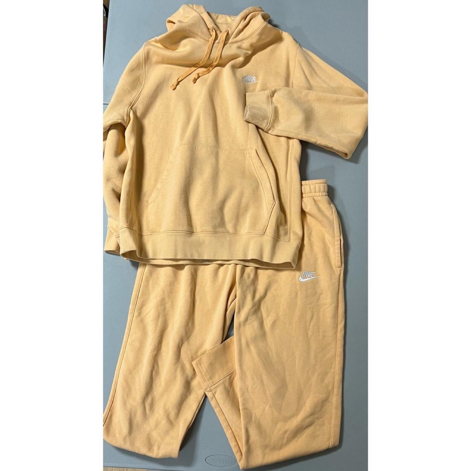 Nike ‘Orange Chalk’ Fleece Hoodie and Joggers Pants Sweatsuit Matching Set