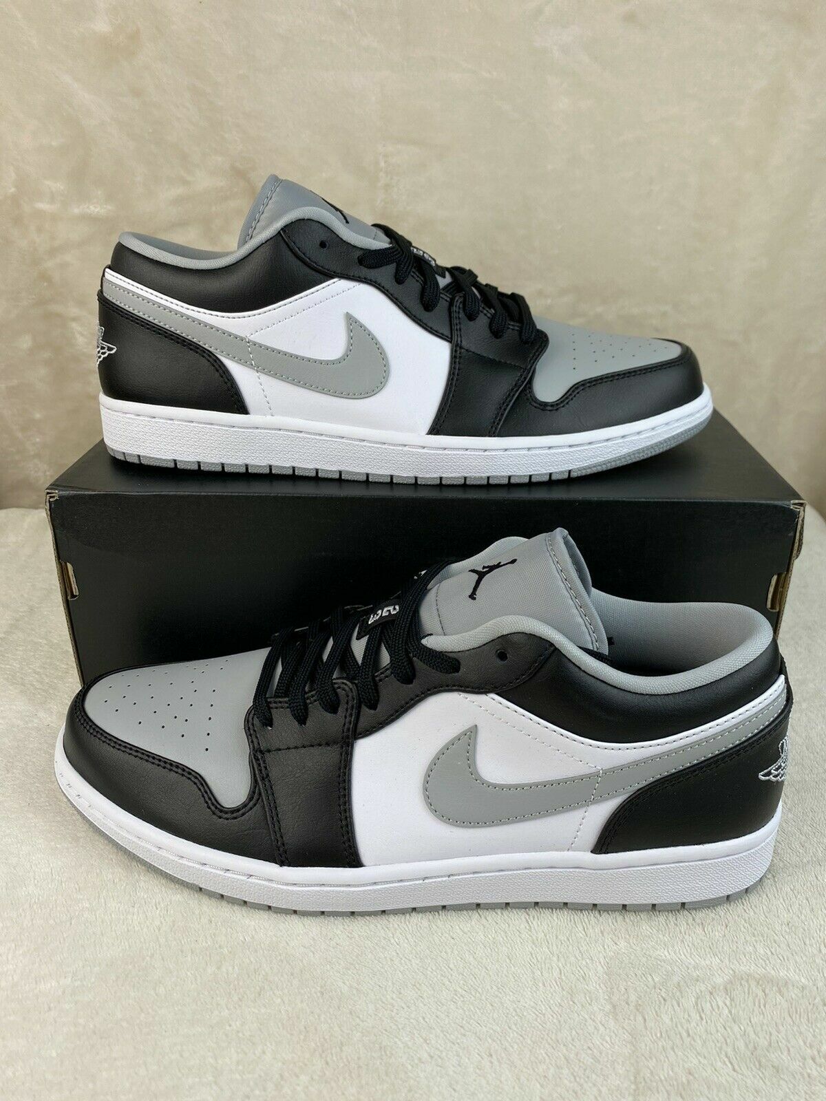 Nike Air Jordan 1 Low Shadow Light Smoke Grey Toe 553558-039 Men's Size 10.5