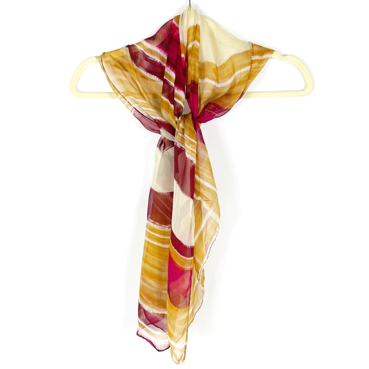 Bottega Veneta Silk Scarf Rectangular Sheer Lightweight Italy 17 x 53