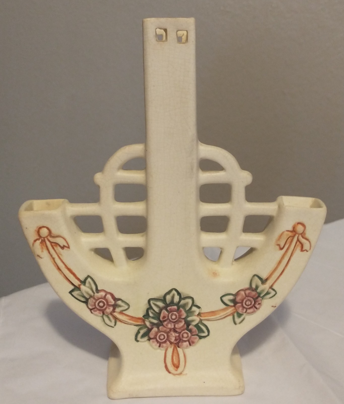 Weller Triple Bud Vase Roma Mission Style 7 1/2