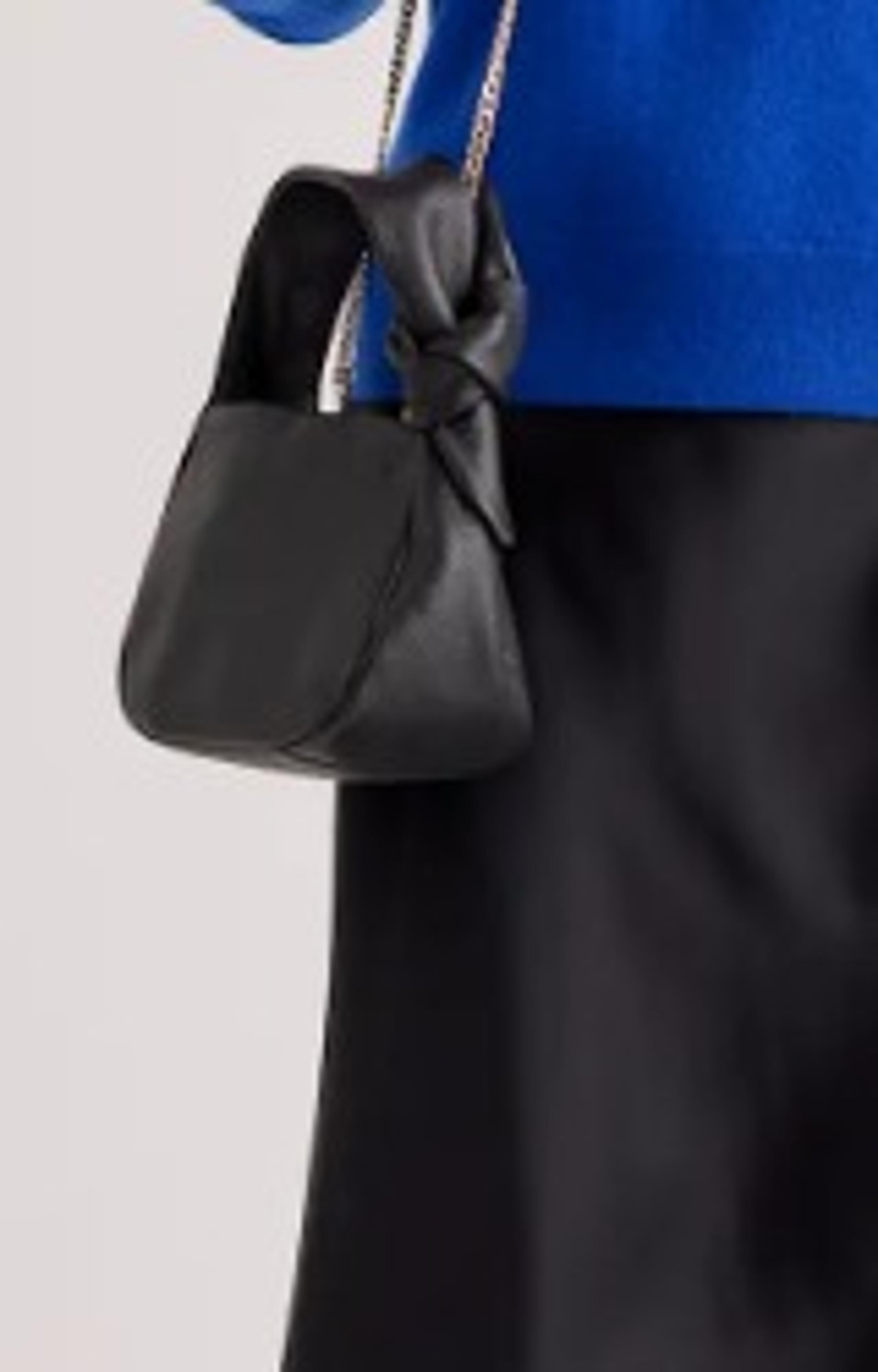 Quince black Italian Leather Mini Bow Bag - Brand Q