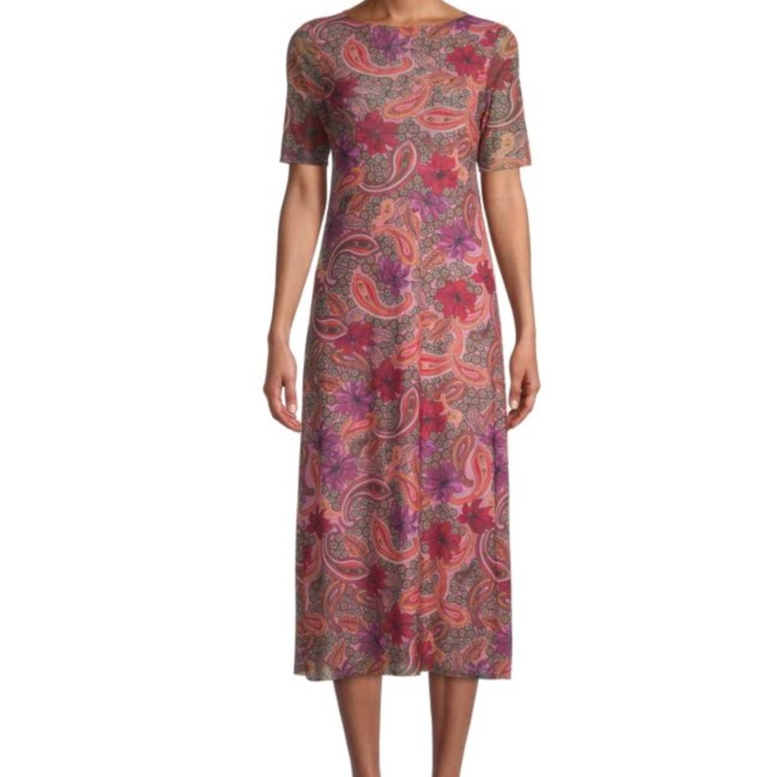 Johnny Was Haley Paisley Print Midi Dress Size Large