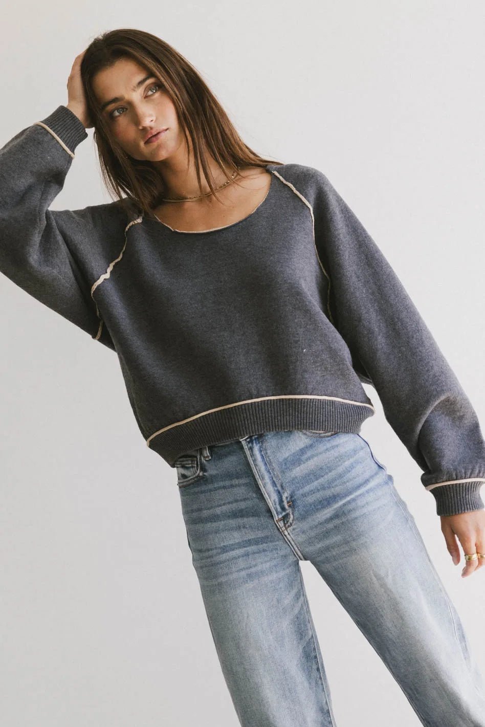 NW.Free People We The Free Midnight Pullover Sweatshirt