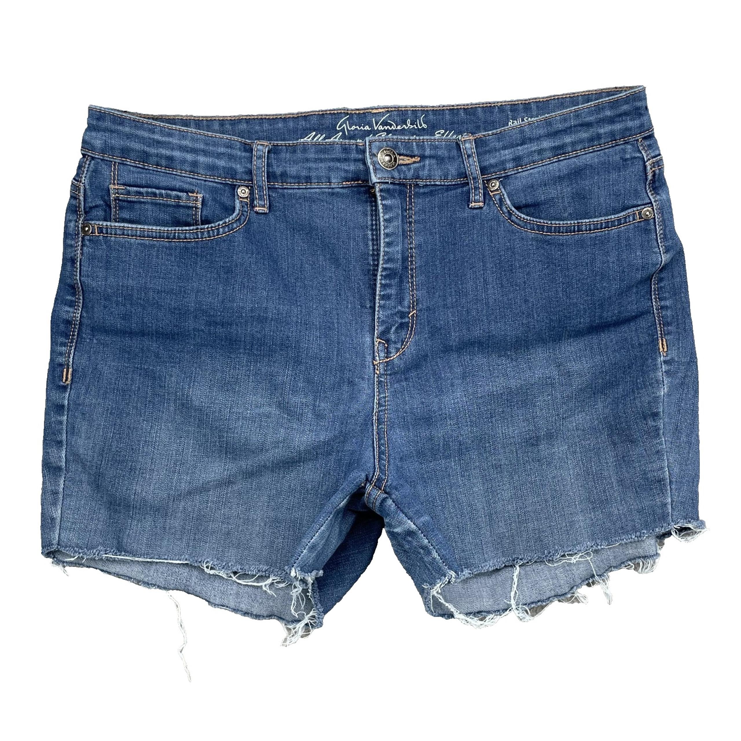 Gloria Vanderbilt Jean Shorts Women's 10 Raw Slimming Chic Daisy Duke Preppy 90s