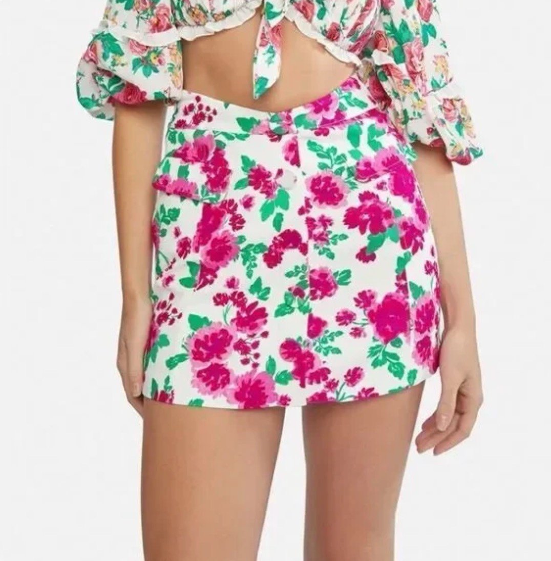 For Love & Lemons Janelle Mini Skirt in Carnation Sz Medium (M)