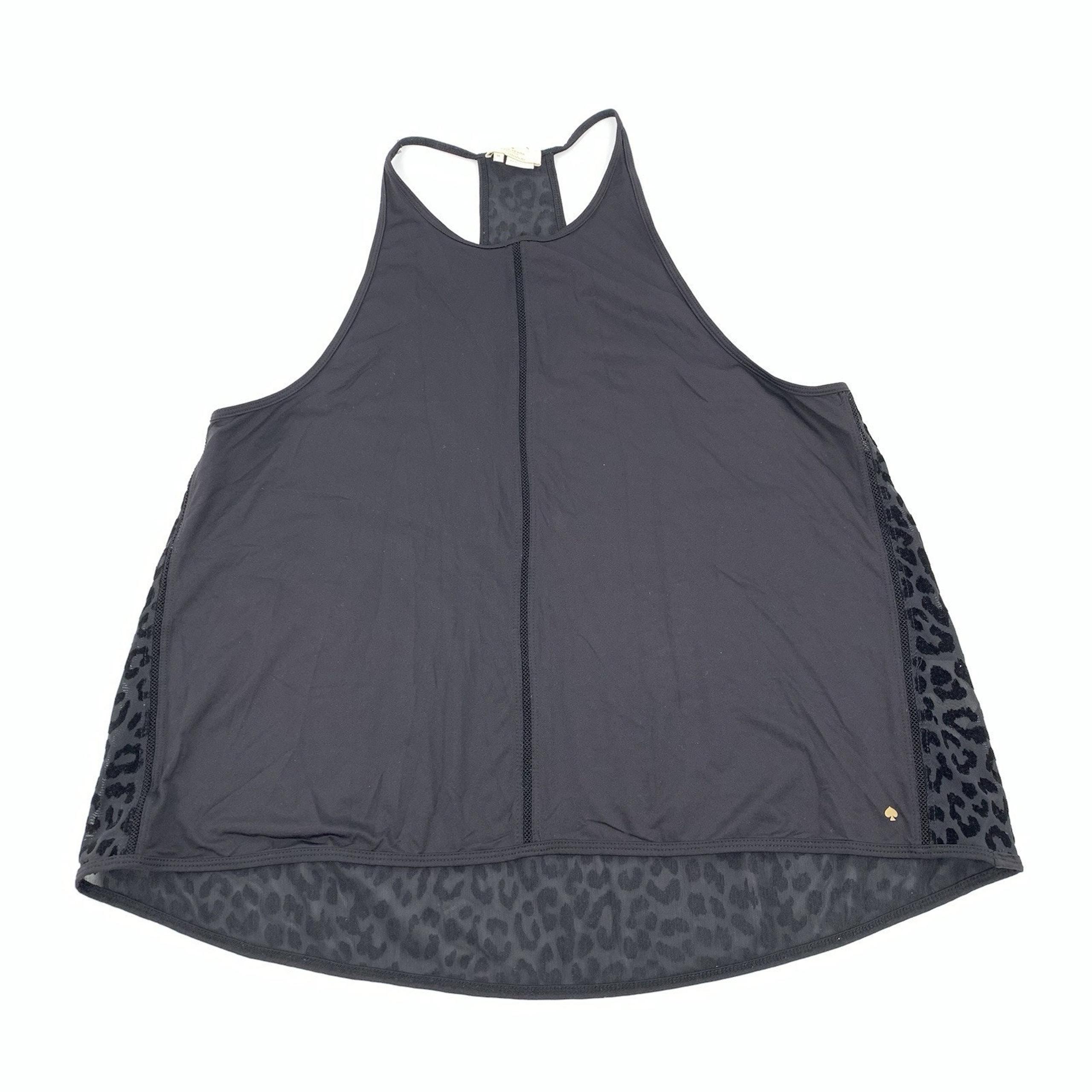 Kate Spade Dashing Beauty Leopard Mesh Athletic Tank Top Medium Womens Black M