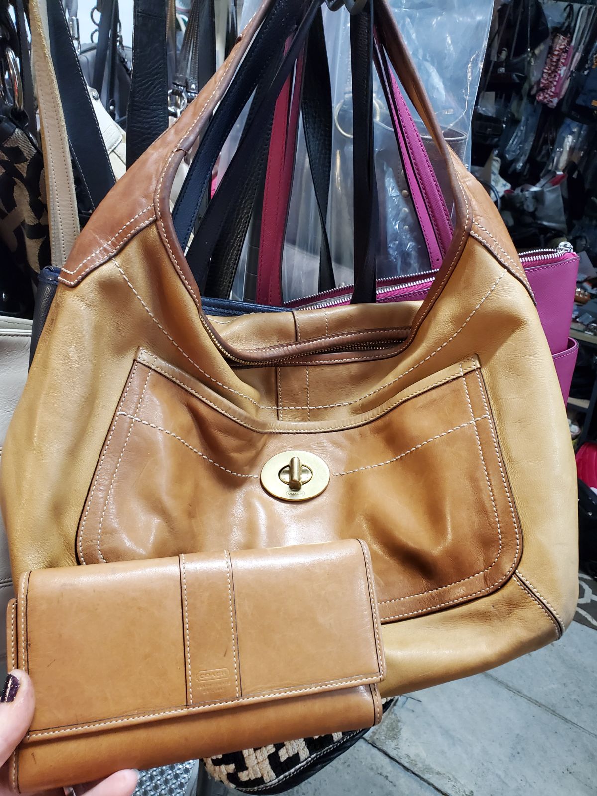 Gorgeous Leather Coach shops Hobo & Matching wallet
