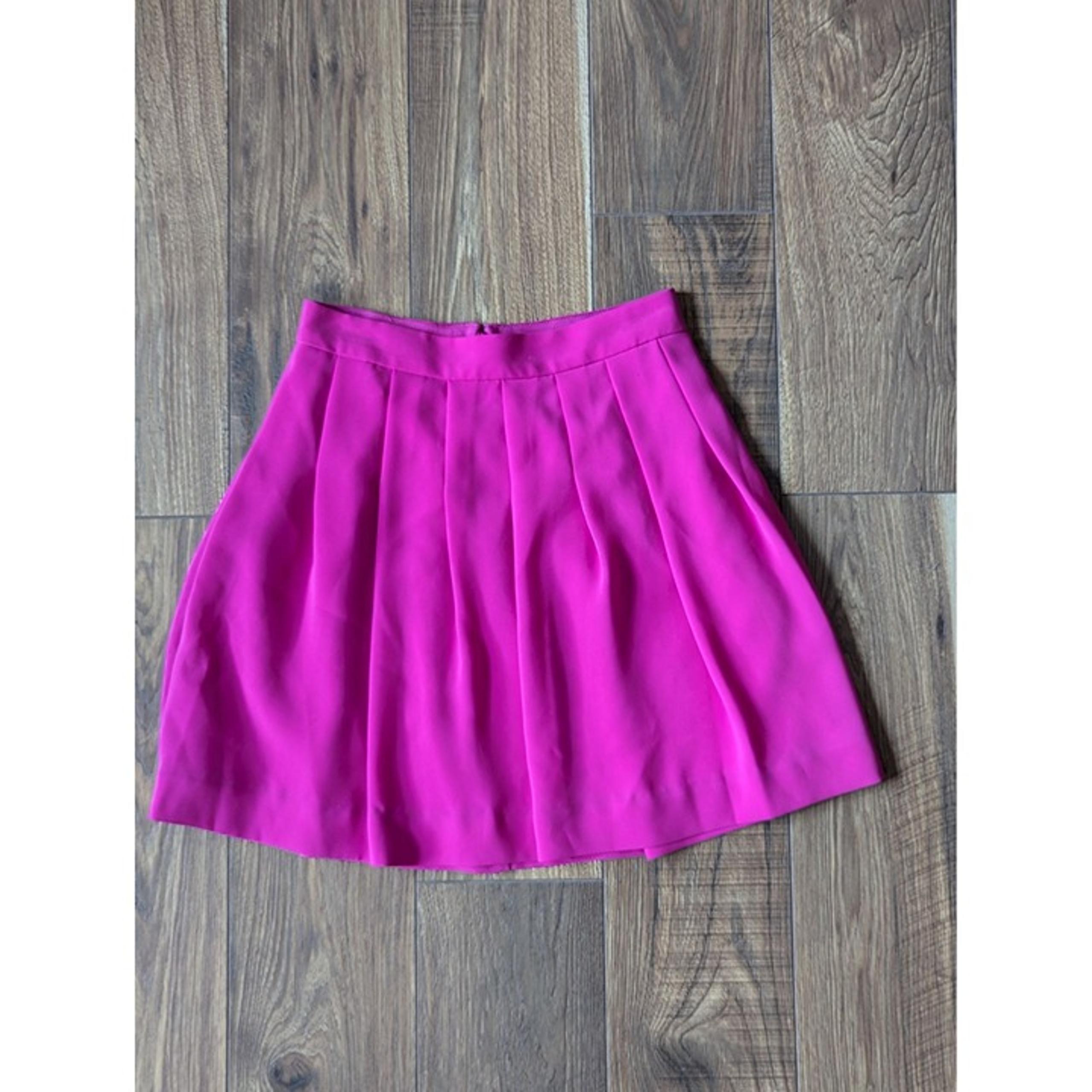 J.Crew Womens Bright Pink Mini Skirt Size 00 100% Polyester Pleated Design Dry C