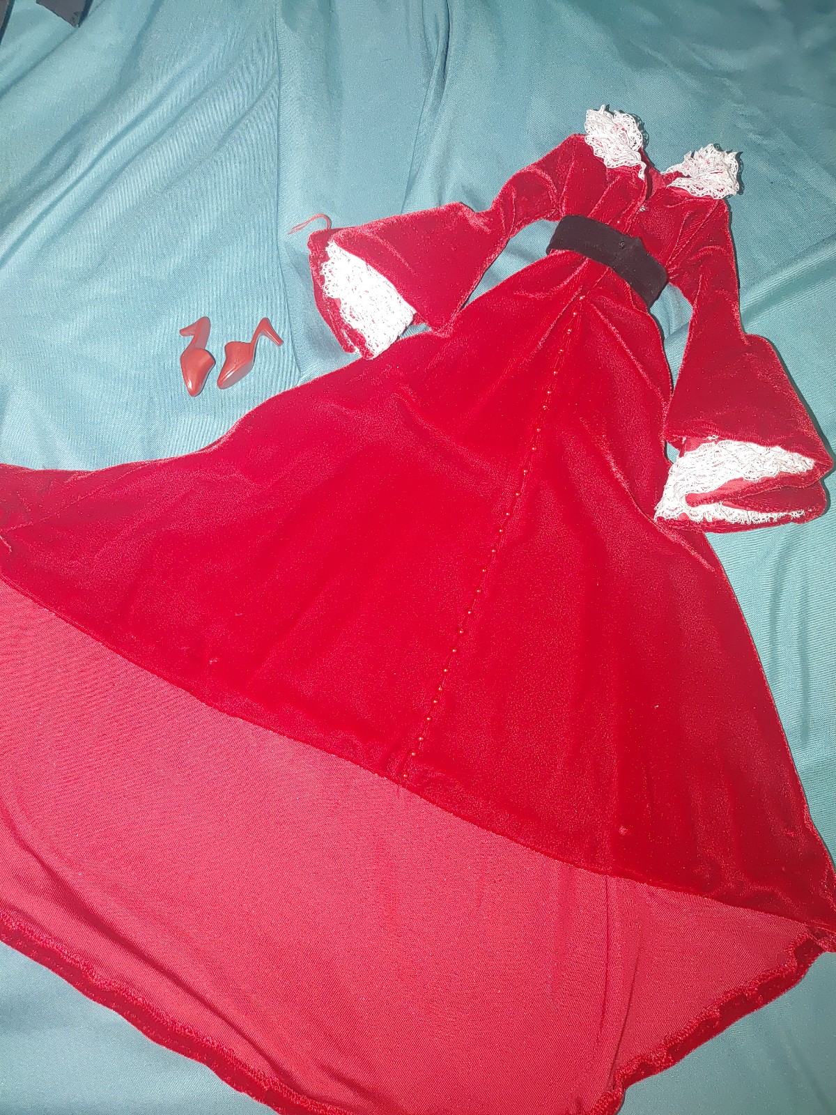 ʕ·ᴥ·ʔ Franklin Mint Gone With the Wind Scarlett Regal Red Robe Ensamble