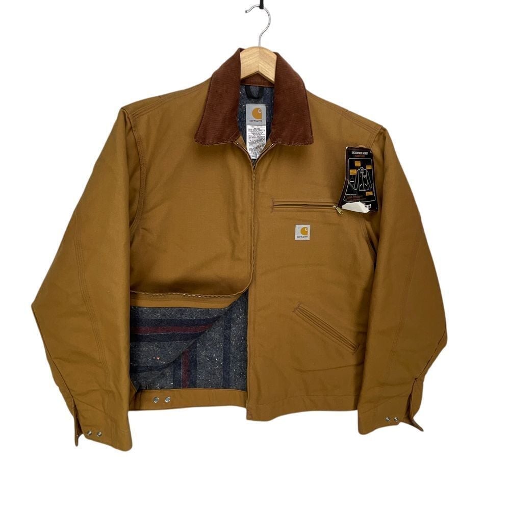 Carhartt Detroit Jacket Blanket Lined Mens Large 42 Tall J01 BRN Brown Deadstock