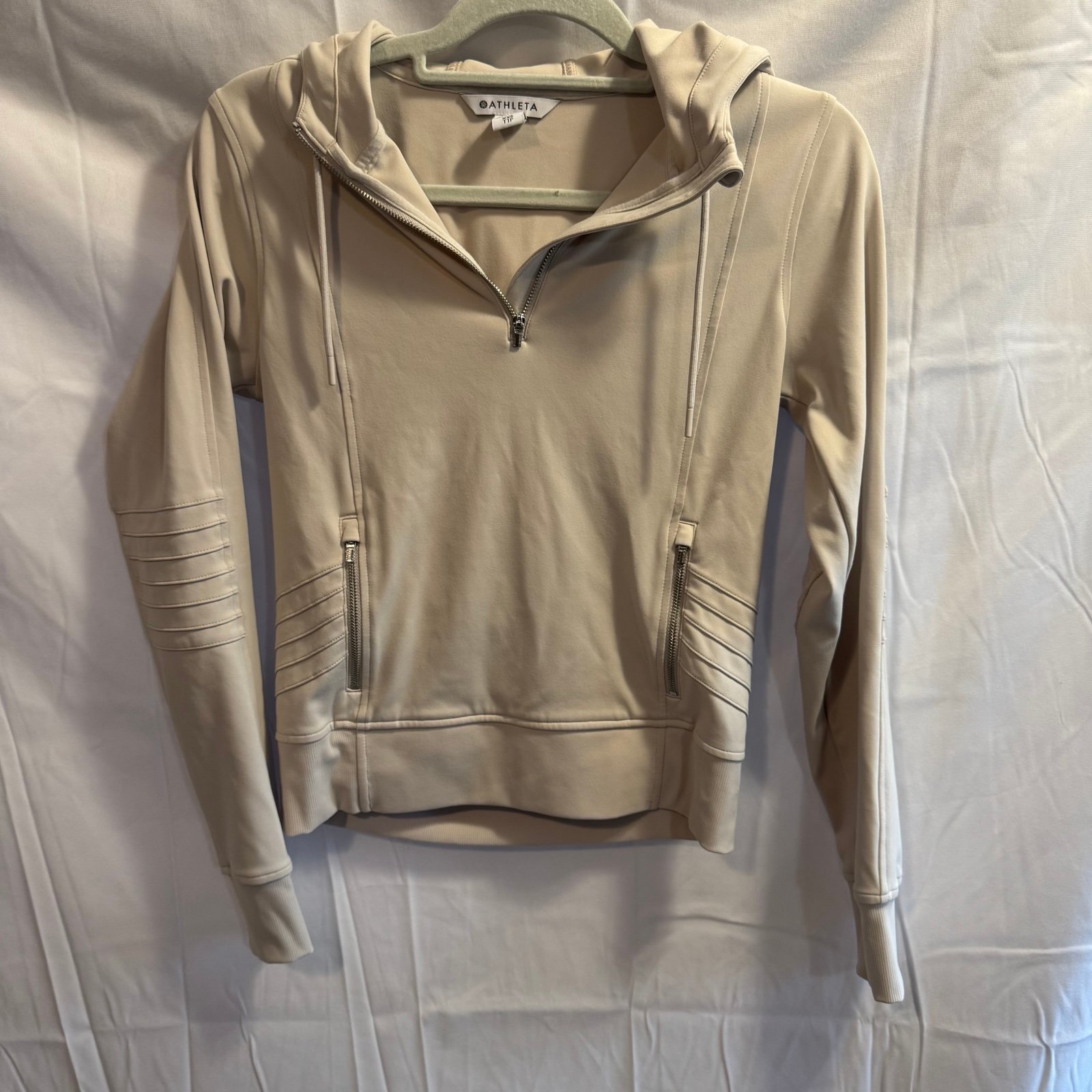 Athleta XXS Abalone(tan) Venice Moto Hoodie