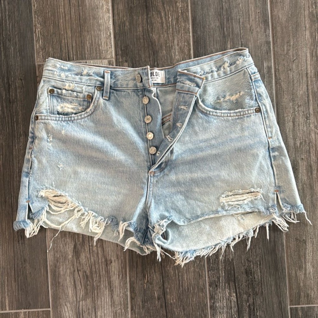 AGOLDE Vintage High Rise Distressed Denim Shorts – Size 29