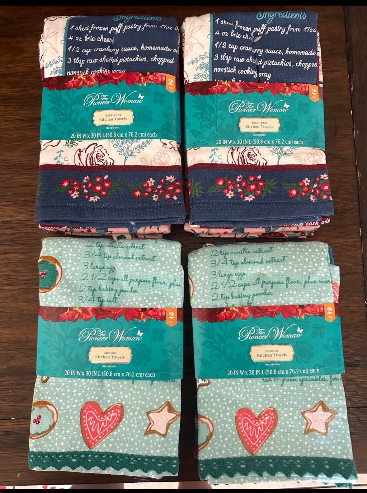 New pioneer woman set of 8 Christmas holiday kitchen towels