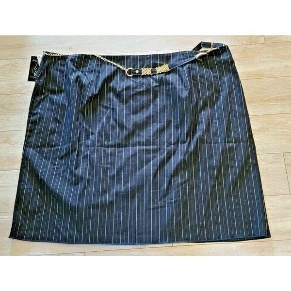 Baby Phat 24 Dark Striped Skirt (Belt has Broken Pieces) 3X NWT See Photos!