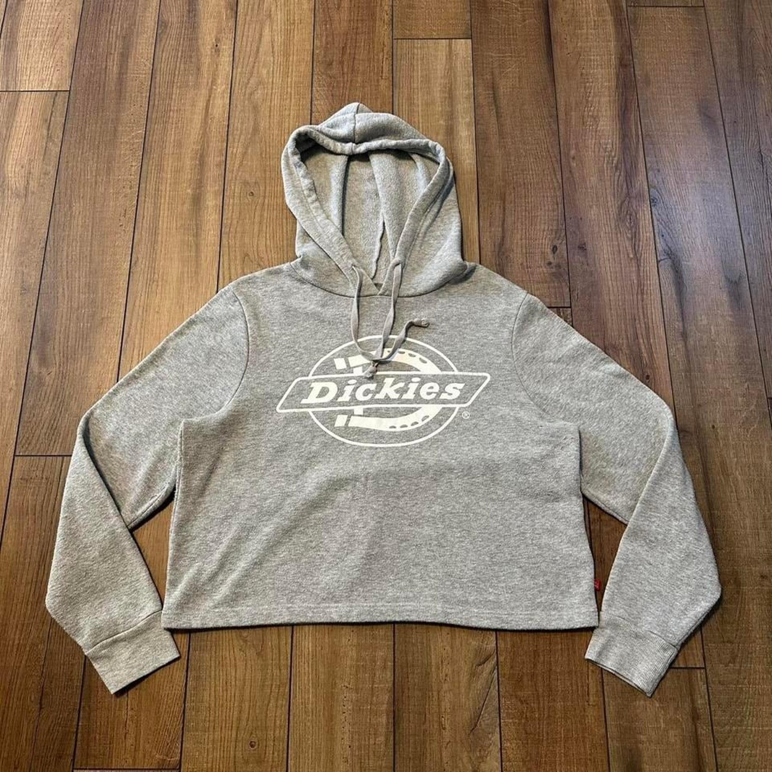 Women's dickies grey cropped hoodie sweatshirt size medium