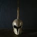 Vintage Brass Roman Gladiator Trojan Warrior Etched Serpent Helmet Bell Spartan